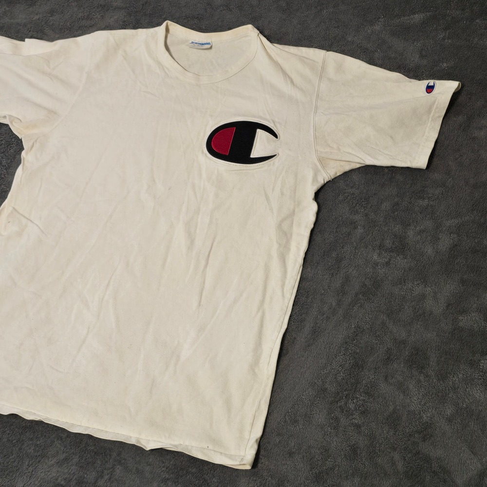 Champion Big C Logo T-Shirt Men's XL White Heritage Jersey‎ Cotton Graphic Tee - Picture 4 of 16